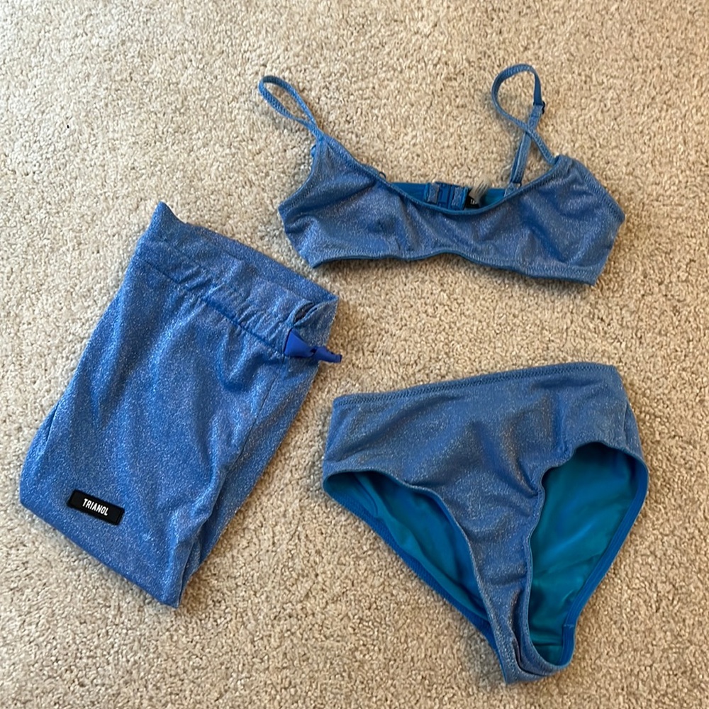 Blue triangl bikini great condition!